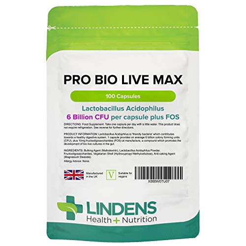 Lindens Probiótico MAX 6bn cápsulas paquete de 100GB Fabricante